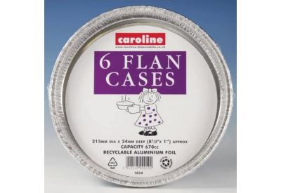 Caroline Foil Flan Cases (215mm x 24mm deep / 670ml capacity) x 6